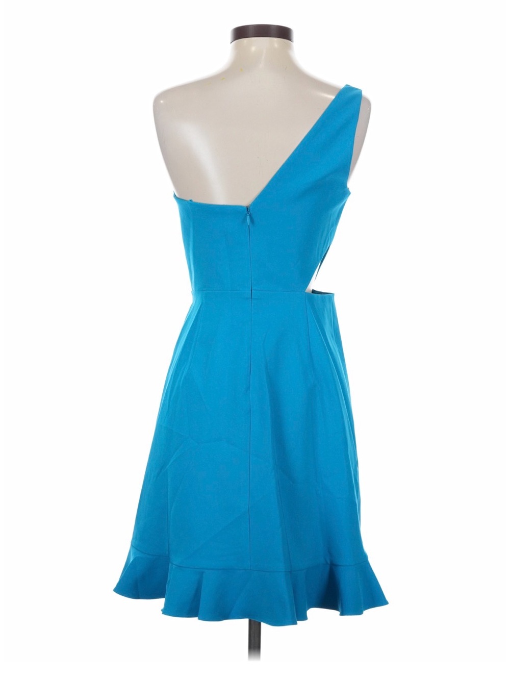 Aidan Mattox Vibrant Teal One-Shoulder Fit & Flare Dress - Picture 3 of 5